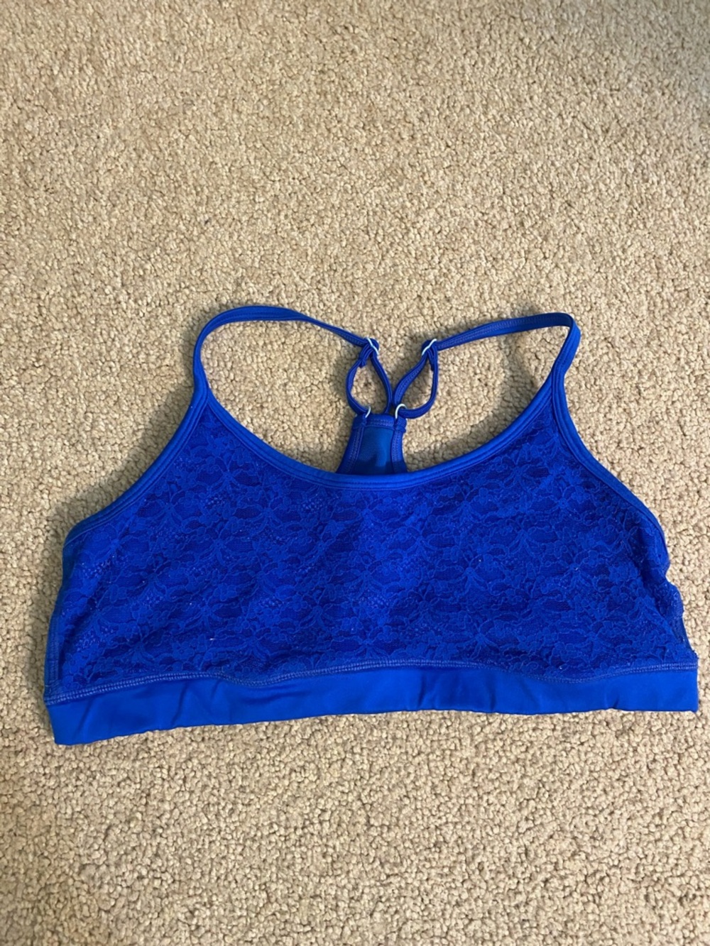 Aerie Blue Lace Sports Bra with Racerback Strap